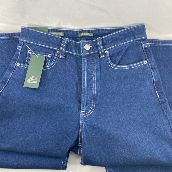 Wild Fable super high rise straight dark blue denim casual weekend streetwear 4 - Picture 3 of 8